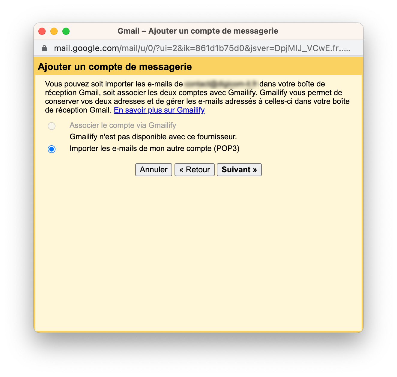 Ajouter un compte de messagerie sur Gmail