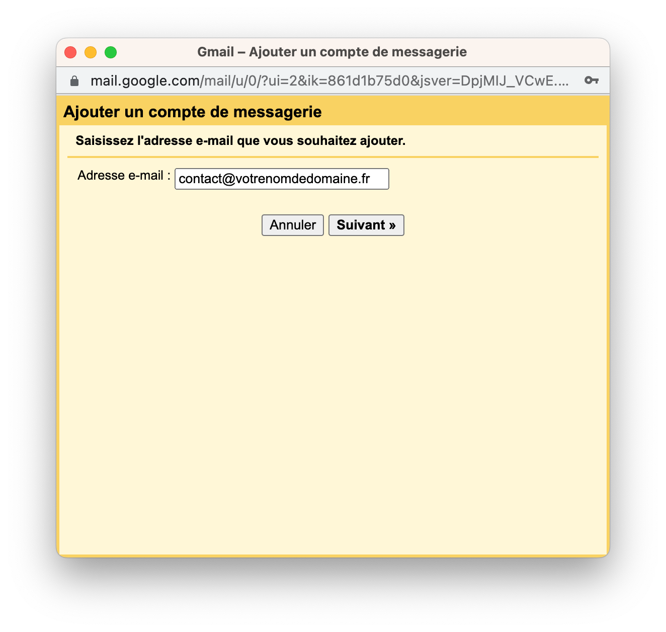 ajouter une adresse email sur Gmail