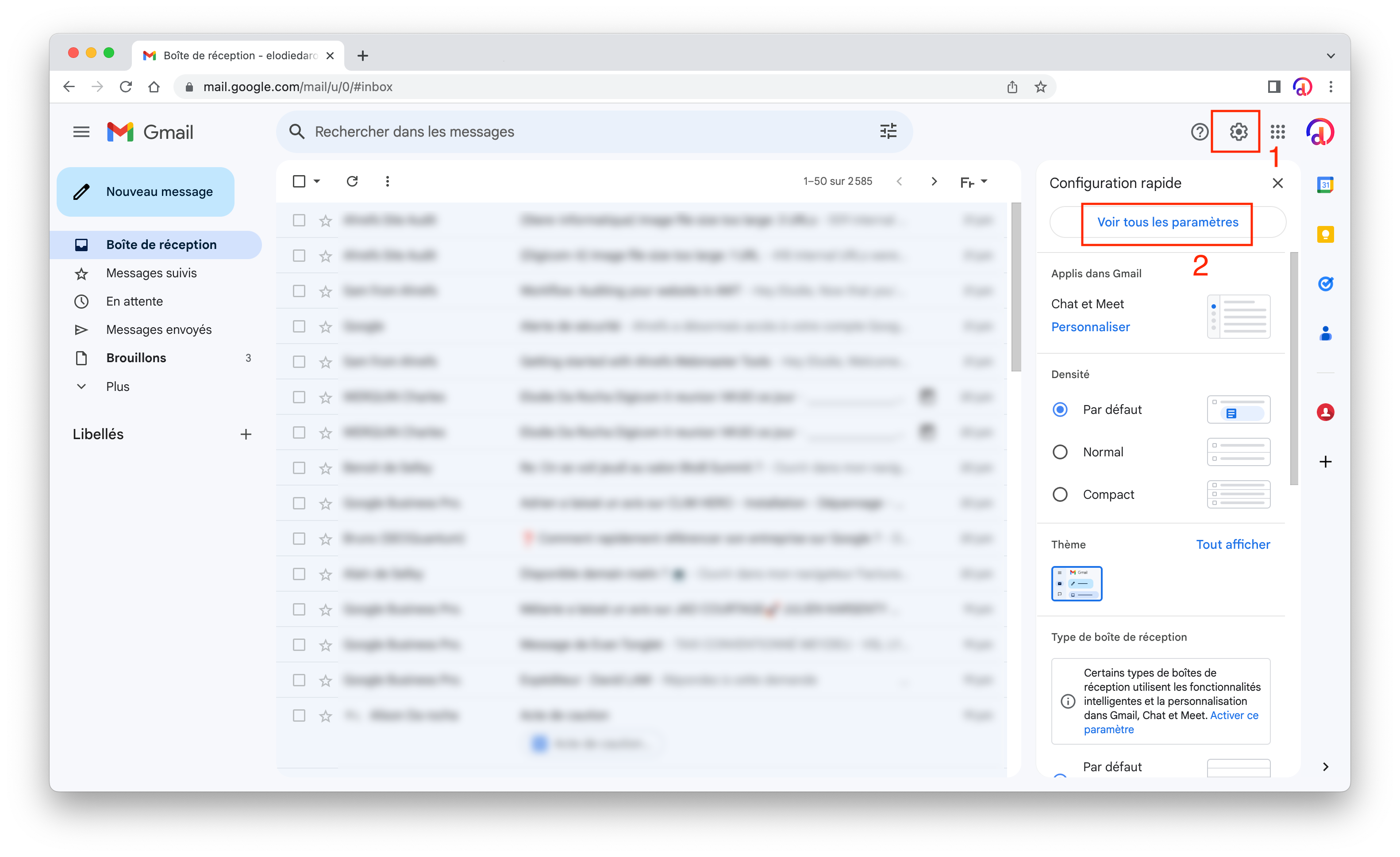 Configuration d'une adresse email sur Gmail