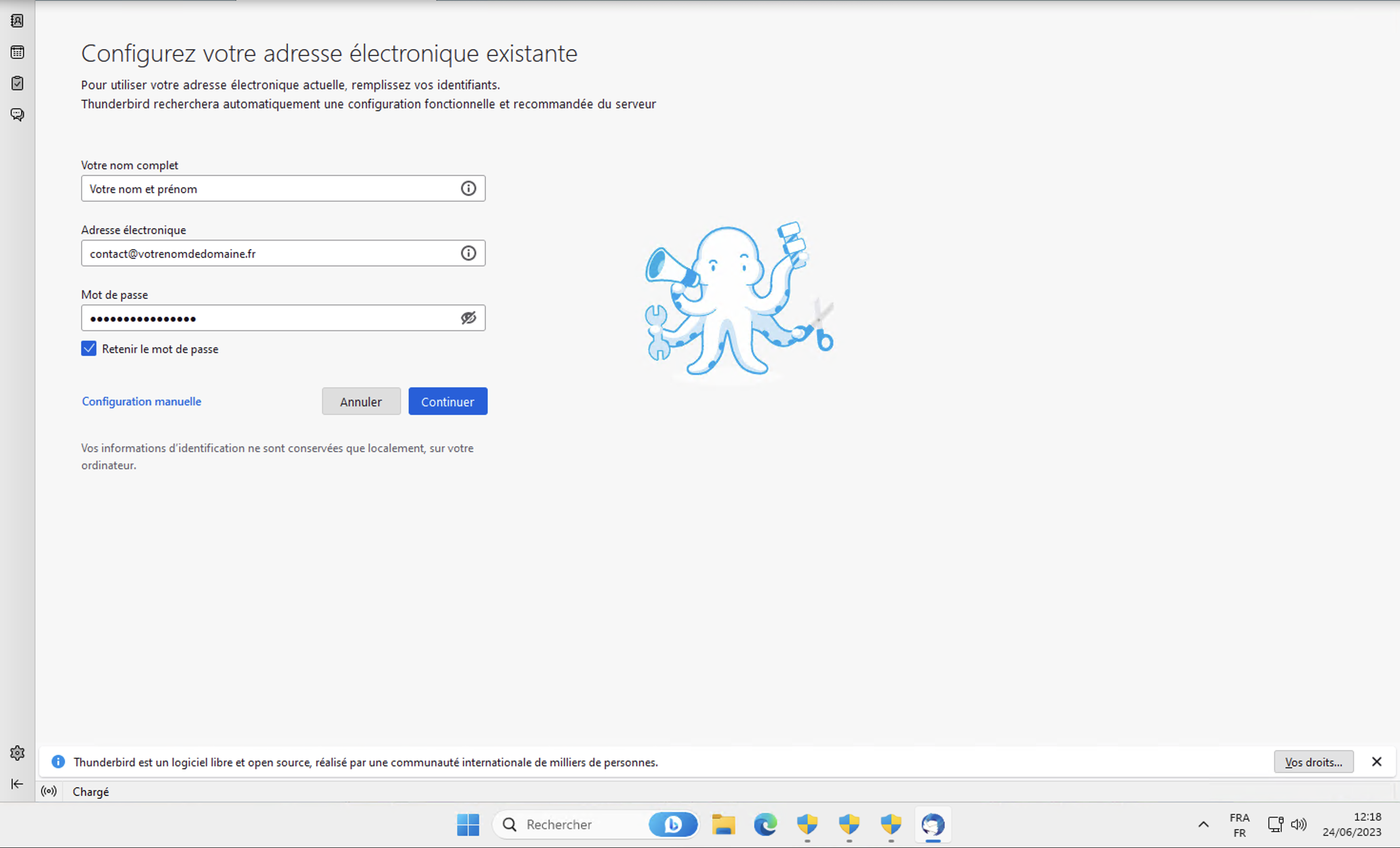 Thunderbird configurer une adresse email